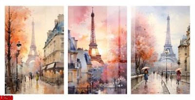 File PSD File gốc in tranh paris tháp Eiffel LD250 (bản gốc) dễ dàng edit