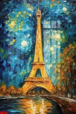 File tranh gốc File gốc in tranh paris tháp Eiffel LD258 (bản quyền) file PSD