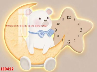 File gốc File in tranh decor gắn led LED422 (in mica) cắt laser