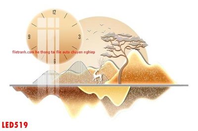 File in lụa File in tranh decor gắn led LED519 (hoa văn) File in tranh decor gắn led LED519