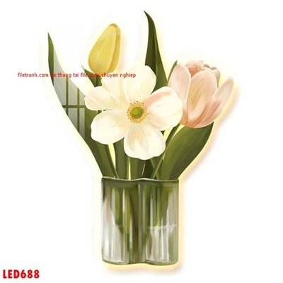 File tranh File in tranh decor gắn led LED688 (gốc) chủ đề tĩnh vật