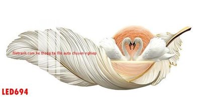 File gốc File in tranh decor gắn led LED694 (in tráng gương) sang trọng