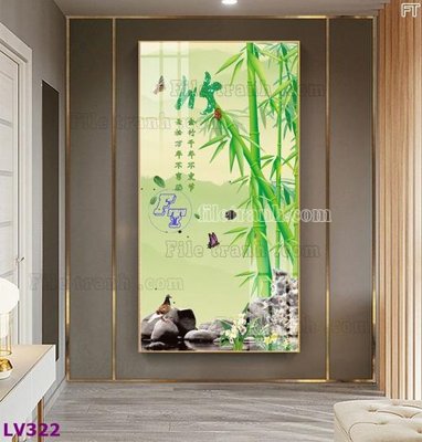 File gốc Tranh trang trí lối vào 1 tấm LV322 (in tráng gương) hiện đại