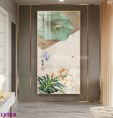 File gốc Tranh trang trí lối vào 1 tấm LV519 (in lụa) tranh thuận buồm