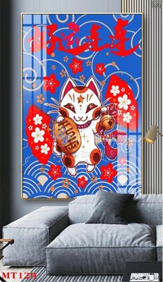 File PSD File tranh con mèo thần tài MT129 (gốc) cho designer