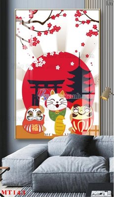 File tranh gốc File tranh con mèo thần tài MT143 (bản quyền) Filetranh.com