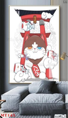 File tranh File tranh con mèo thần tài MT145 (bản gốc) trang trí văn phòng