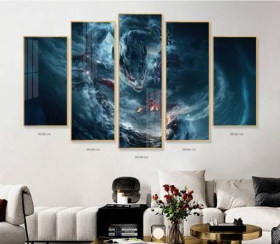 Ảnh gốc File in tranh bộ 5 tấm natra ma đồng giáng thế NA1215 (độ nét cao) in tráng gương