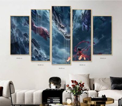 File tranh gốc File in tranh bộ 5 tấm natra ma đồng giáng thế NA1230 chủ đề hiện đại