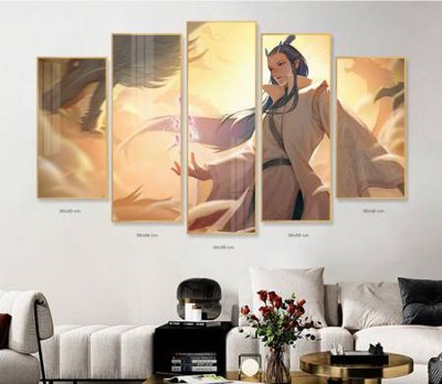 File in trần File in tranh bộ 5 tấm natra ma đồng giáng thế NA1235 (file gốc) phong thủy