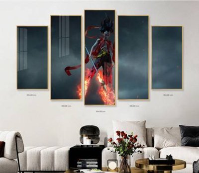 File tranh File in tranh bộ 5 tấm natra ma đồng giáng thế NA1236 (gốc) chủ đề thiên nhiên