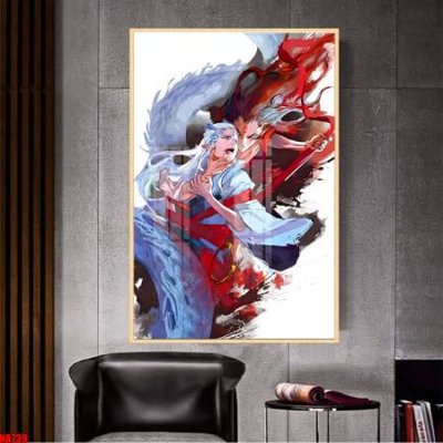 Download file gốc File in tranh natra ma đồng giáng thế NA739 (in lụa) hoa lá