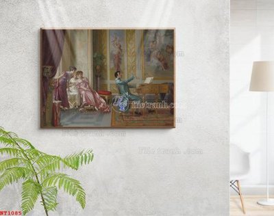 Download file Tranh phục hưng nhân vật châu âu NT1085 (gốc) in mica đèn LED