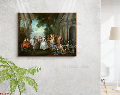 File in trần Tranh phục hưng nhân vật châu âu NT1104 (bản gốc) bầu trời