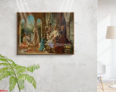 Hình ảnh file gốc Tranh phục hưng nhân vật châu âu NT515 cho in UV