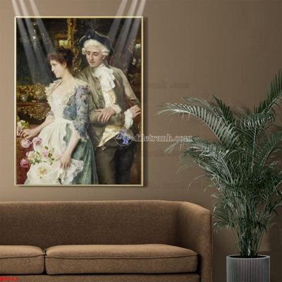 File gốc Tranh phục hưng nhân vật châu âu NT563 (trang trí) phòng ngủ