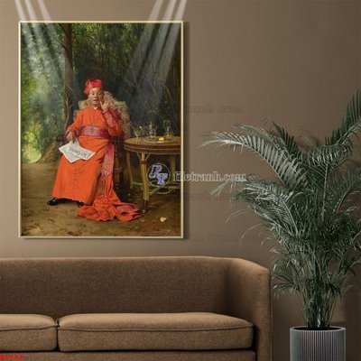 File in trần Tranh phục hưng nhân vật châu âu NT588 (bản gốc) hoa văn