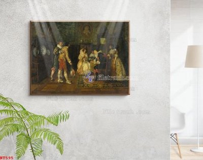 File tranh gốc Tranh phục hưng nhân vật châu âu NT595 (bản quyền) file PSD