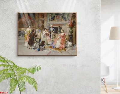 File tranh Tranh phục hưng nhân vật châu âu NT607 (ảnh gốc) in trần nhà