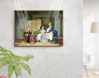 Hình ảnh file gốc Tranh phục hưng nhân vật châu âu NT742 cho in UV