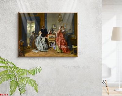 File tranh gốc Tranh phục hưng nhân vật châu âu NT743 chủ đề hiện đại