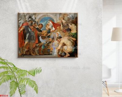 Ảnh gốc Tranh phục hưng nhân vật châu âu NT939 (nét căng) in mica