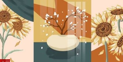 File tranh file tranh bộ decor in treo tường tráng gương OPIC111 (gốc) in vải canvas