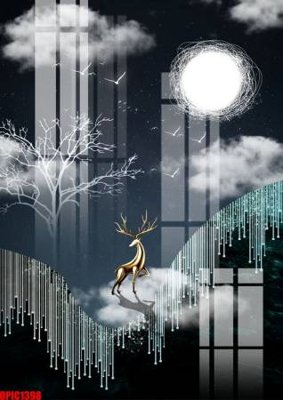 File gốc in ấn file tranh bộ decor in treo tường tráng gương OPIC1398 chuẩn màu CMYK