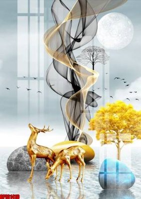 Download file gốc file tranh bộ decor in treo tường tráng gương OPIC1410 (độ nét cao)