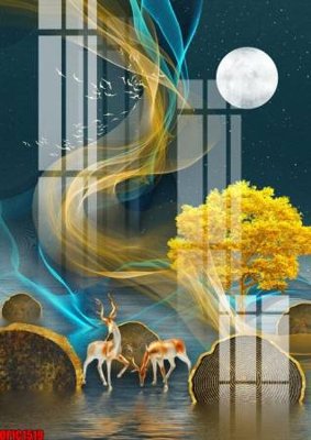 File PSD file tranh bộ decor in treo tường tráng gương OPIC1519 (nguyên bản) cho thiết kế