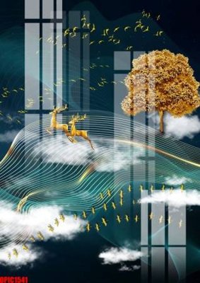 Download file gốc file tranh bộ decor in treo tường tráng gương OPIC1541 (in mica) trang trí