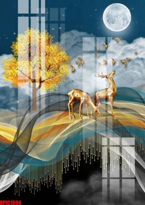 Tải file tranh gốc file tranh bộ decor in treo tường tráng gương OPIC1594 chất lượng cao