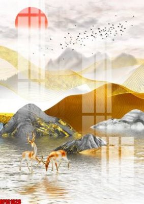 File in trần file tranh bộ decor in treo tường tráng gương OPIC1628 (file gốc) xuyên sáng