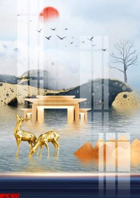 Tải file file tranh bộ decor in treo tường tráng gương OPIC1657 (ảnh gốc) độ phân giải 300dpi