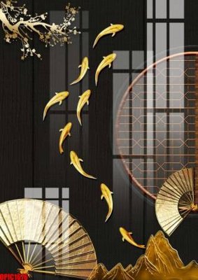 File tranh file tranh bộ decor in treo tường tráng gương OPIC1676 (bản gốc) in lụa 3D