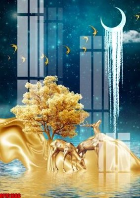 File in trần file tranh bộ decor in treo tường tráng gương OPIC1686 (file gốc) xuyên sáng