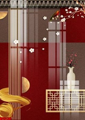 File in trần file tranh bộ decor in treo tường tráng gương OPIC1747 (bản gốc) hoa văn