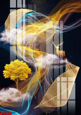 File tranh file tranh bộ decor in treo tường tráng gương OPIC1798 (file gốc) chủ đề phong thủy