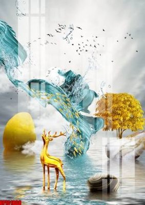 Tải file file tranh bộ decor in treo tường tráng gương OPIC1808 (ảnh gốc) in gạch 3D