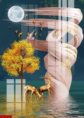 File gốc file tranh bộ decor in treo tường tráng gương OPIC1819 (phiên bản chuẩn) để in ấn