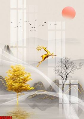 Tải file tranh gốc file tranh bộ decor in treo tường tráng gương OPIC1821 chất lượng cao