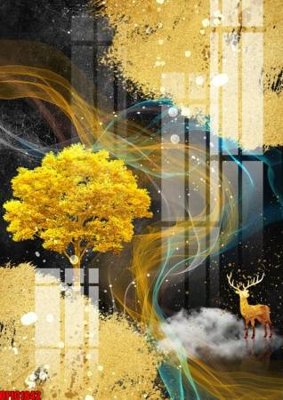 Download file gốc file tranh bộ decor in treo tường tráng gương OPIC1842 (in mica) 3D