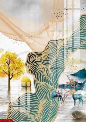 File ảnh file tranh bộ decor in treo tường tráng gương OPIC1898 (gốc) in PP, decal