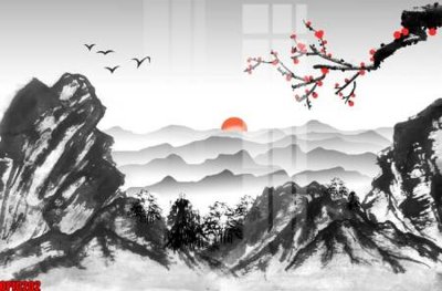 File tranh file tranh bộ decor in treo tường tráng gương OPIC202 (gốc) in vải canvas