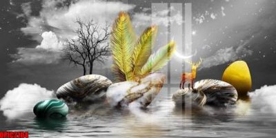 Tải file gốc file tranh bộ decor in treo tường tráng gương OPIC2104 dùng cho in ấn