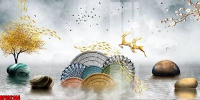 File tranh gốc file tranh bộ decor in treo tường tráng gương OPIC2144 (bản quyền) file PSD