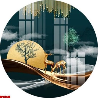 File tranh gốc in trần nhà file tranh bộ decor in treo tường tráng gương OPIC2446 3D