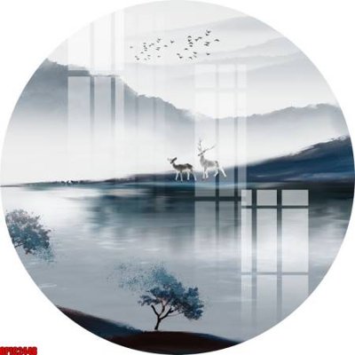 File in ấn file tranh bộ decor in treo tường tráng gương OPIC2448 (bản gốc) từ file gốc