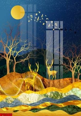 File tranh file tranh bộ decor in treo tường tráng gương OPIC2832 (file gốc) chuẩn màu in