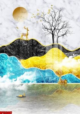 File tranh file tranh bộ decor in treo tường tráng gương OPIC3007 (gốc) in film